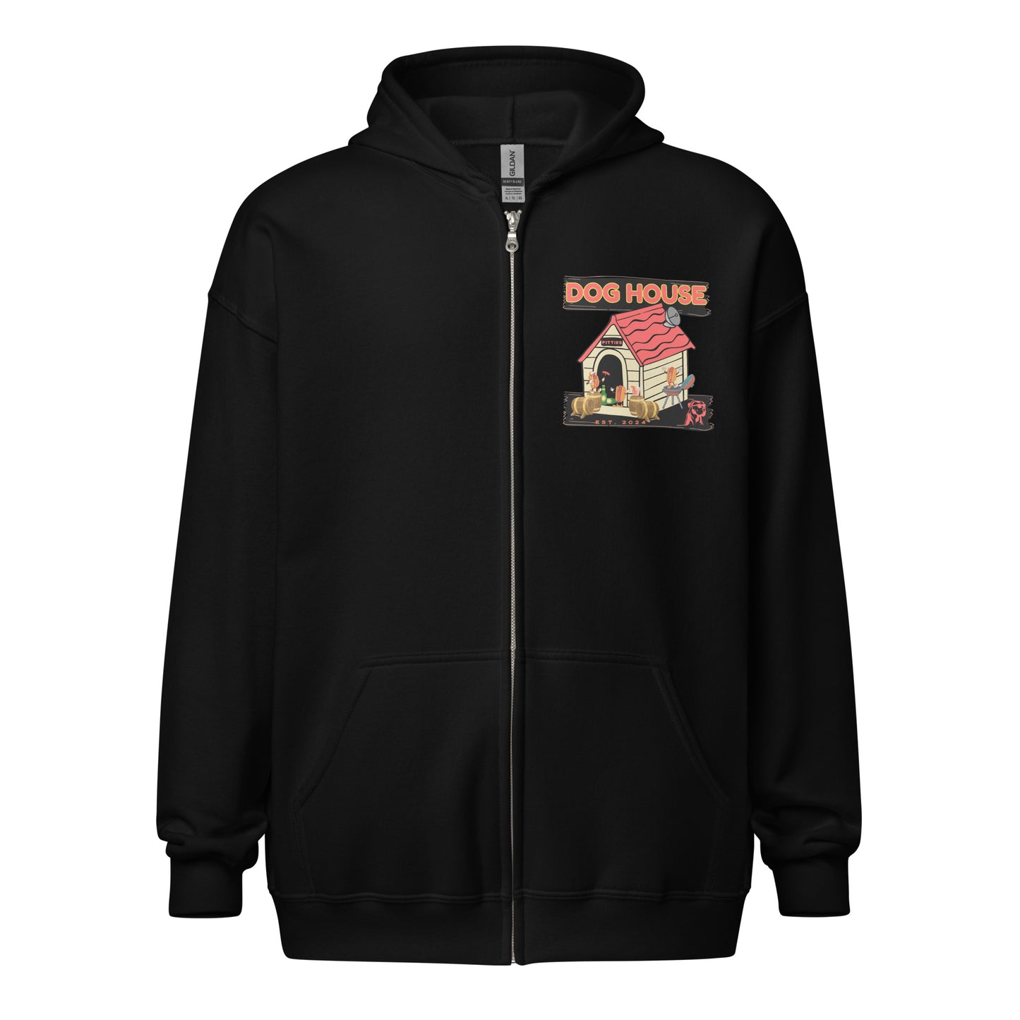 Pitties Dog House Zip Up Hoodie (S-3XL)