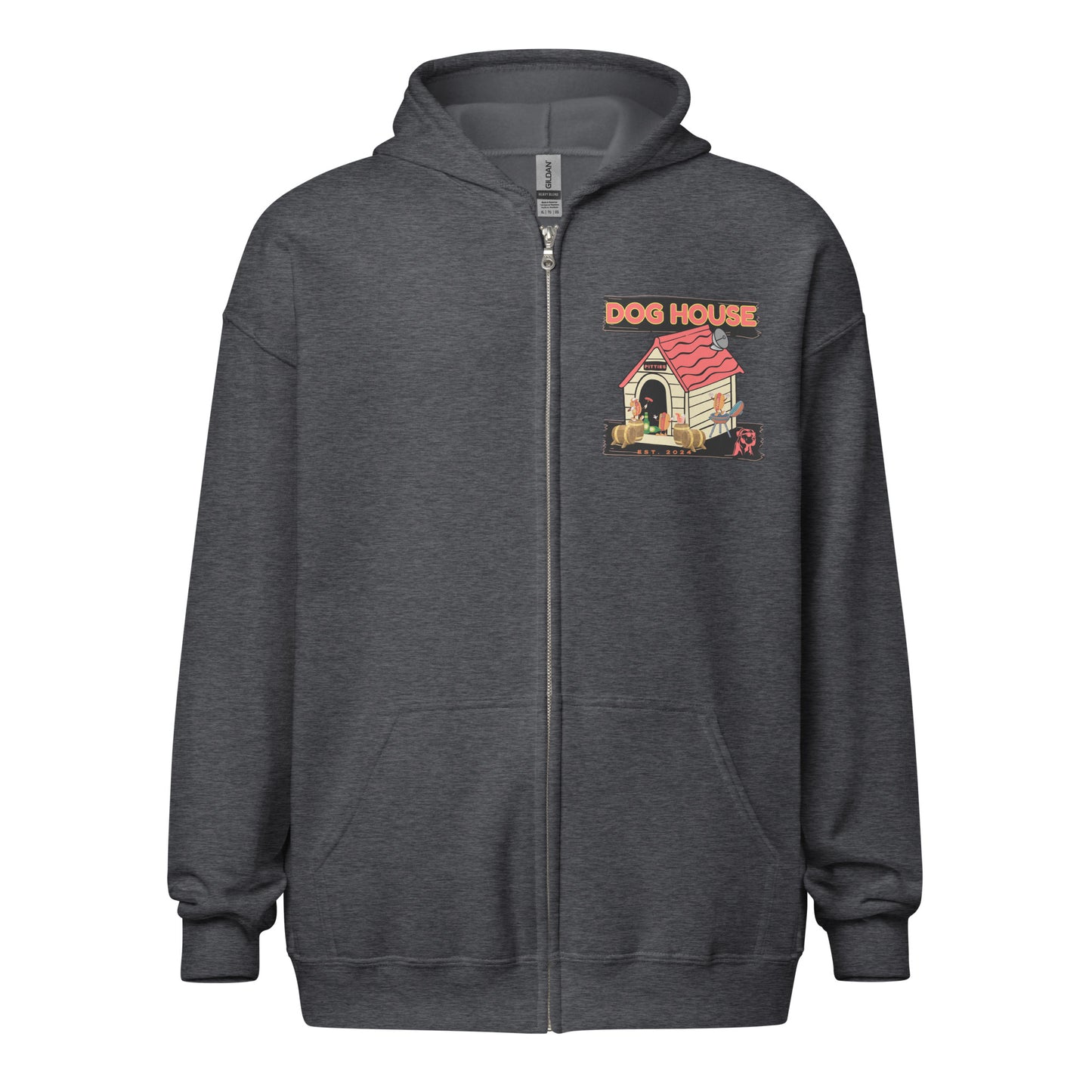 Pitties Dog House Zip Up Hoodie (S-3XL)