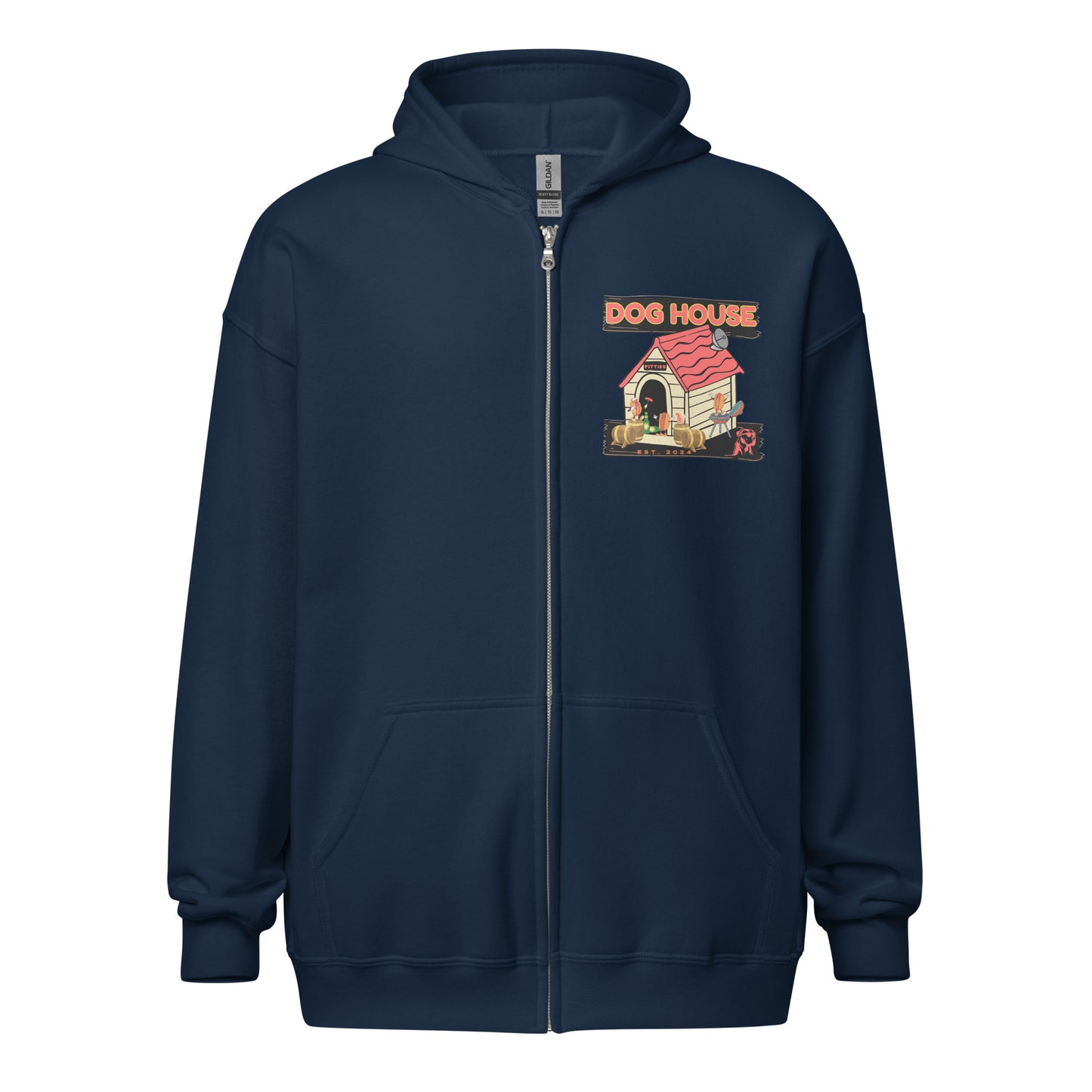 Pitties Dog House Zip Up Hoodie (S-3XL)