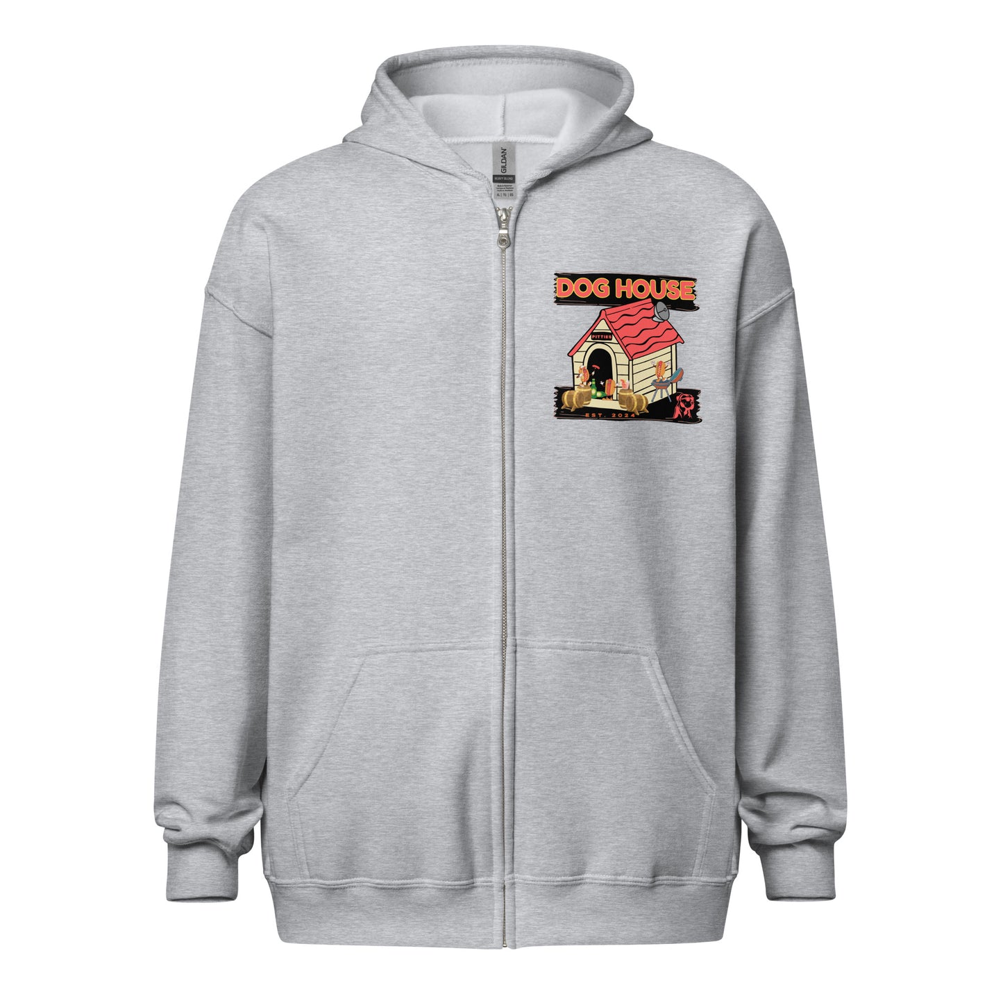 Pitties Dog House Zip Up Hoodie (S-3XL)